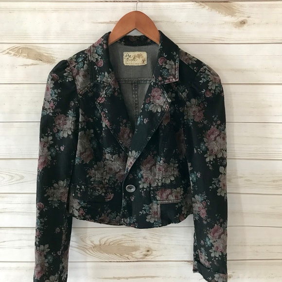 Free People Jackets & Blazers - Free People Denim Floral Blazer